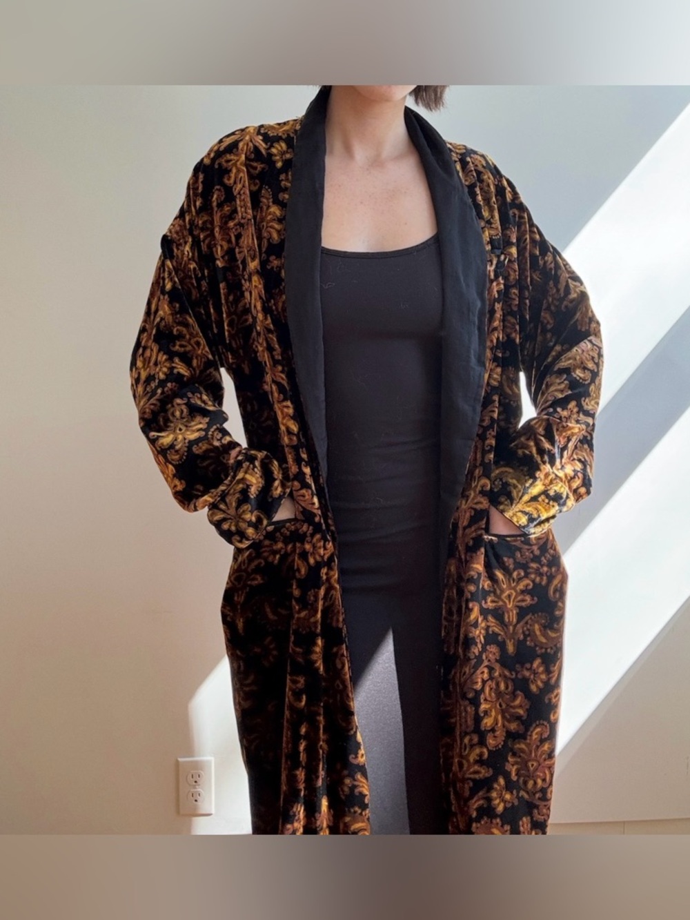 Free People Wild Nights velvet Duster Cardigan kimono